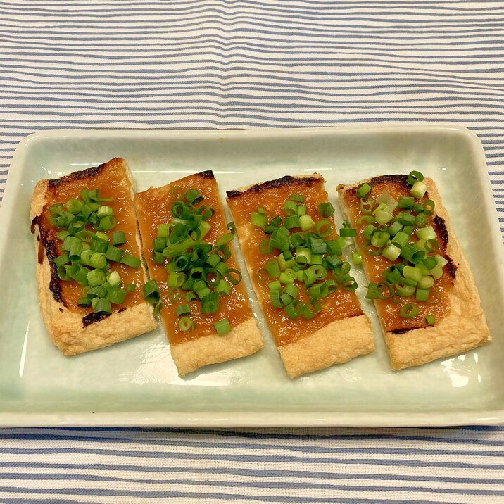 簡単！トースターで油揚げの味噌焼き♪